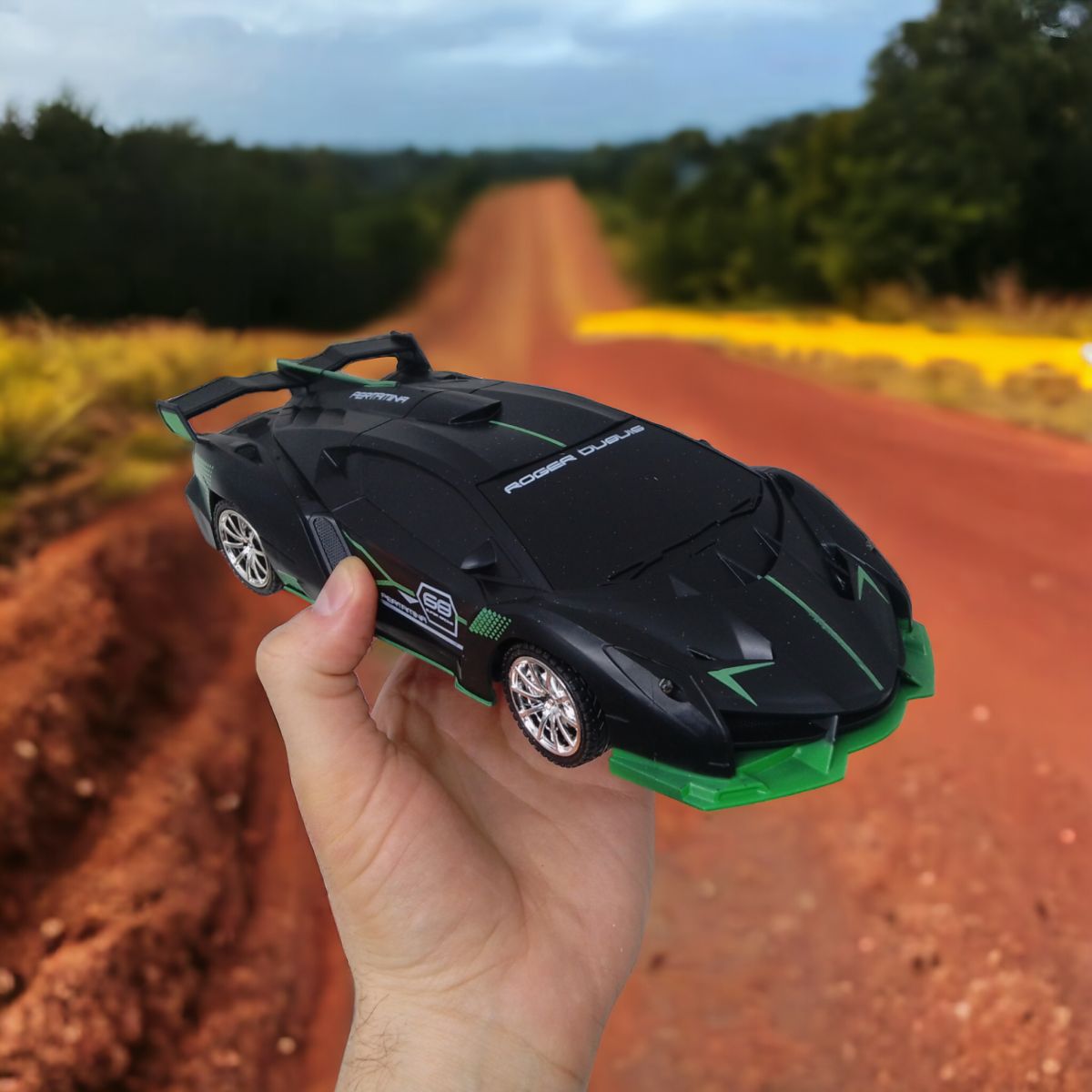 Машина на радиоуправлении "Lamborghini" (черно-зеленая)