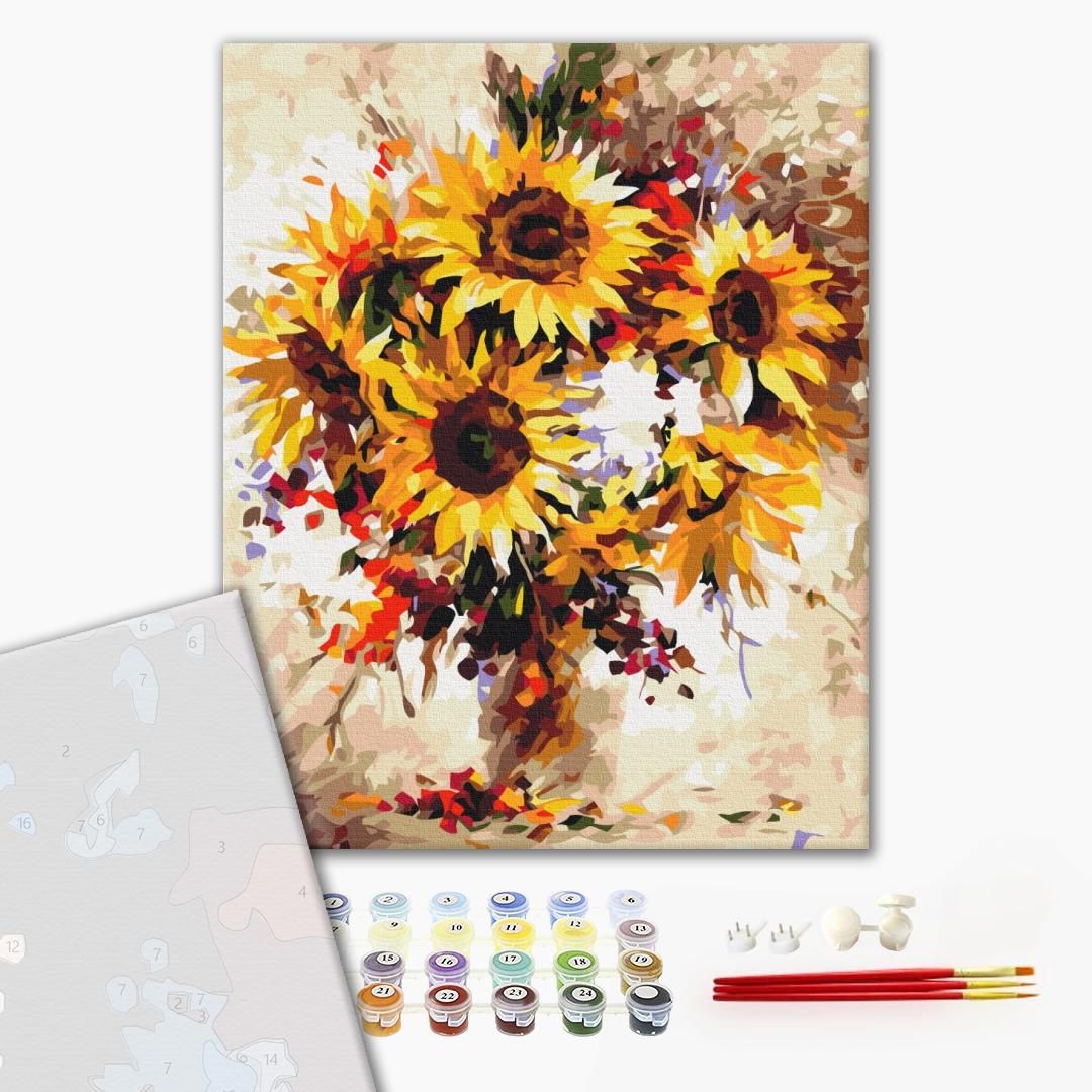 Картина по номерах "Натюрморт з соняшниками" 40x50 см