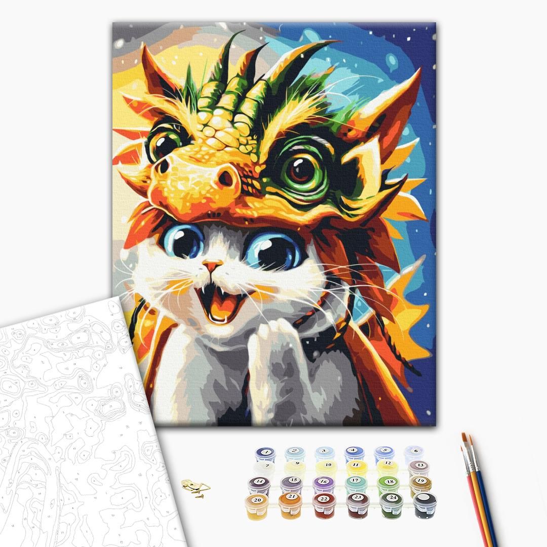 Картина по номерах "Котик Драконь" 40x50 см