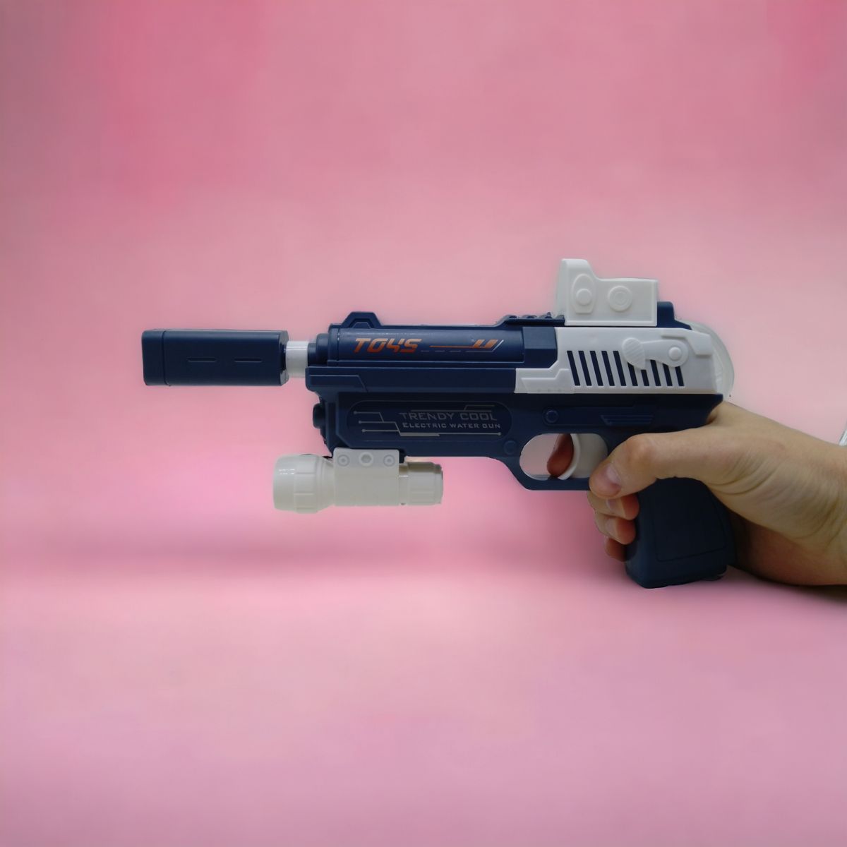 Водный пистолет с баллоном, электрический (розовый)