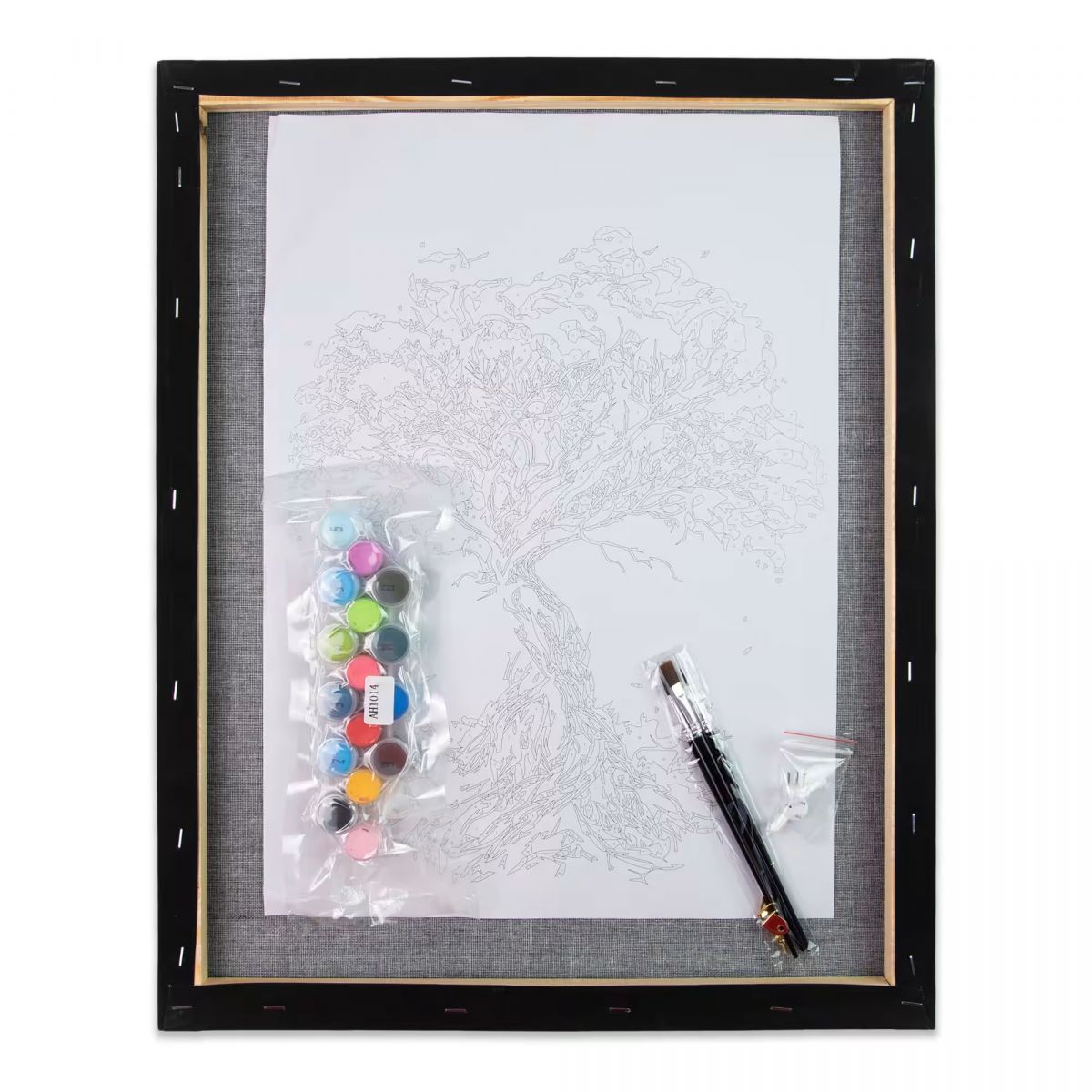 Картина за номерами на чорному фоні "Вінтажна квіткова акварель", 40х40 см