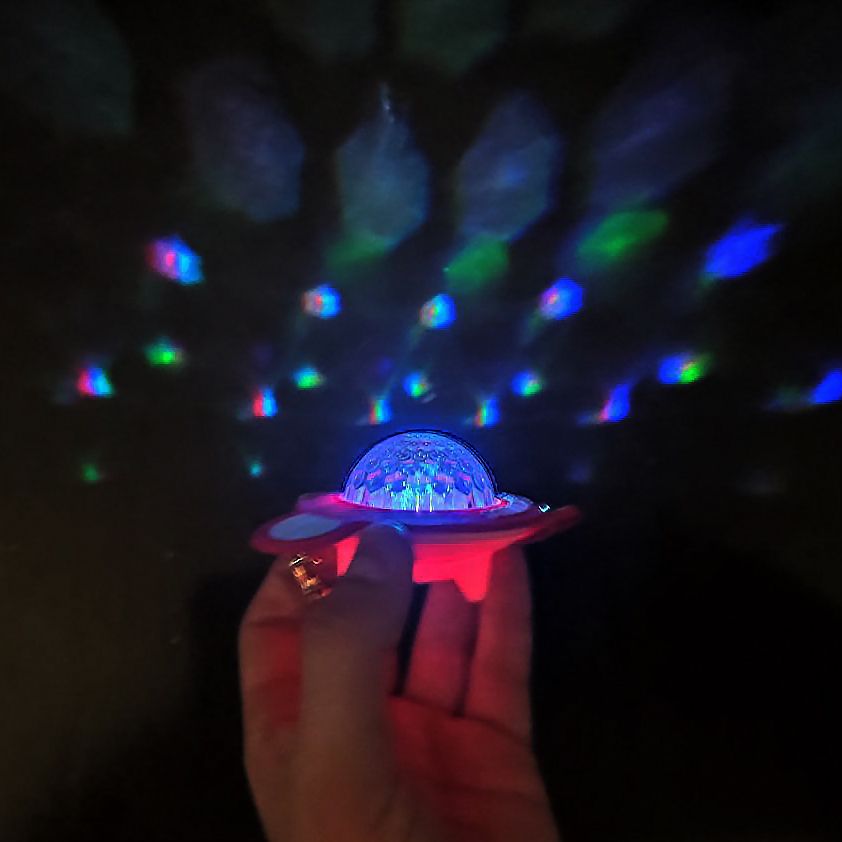 Брелок "НЛО", диско-шар, со светом (синий)