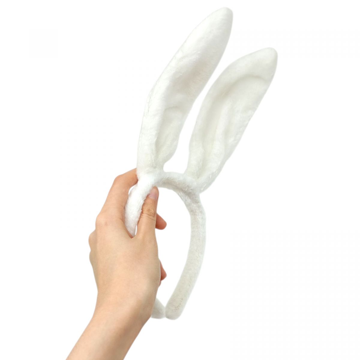 Новорічний світлий обруч зайчика хутряний  фото 2