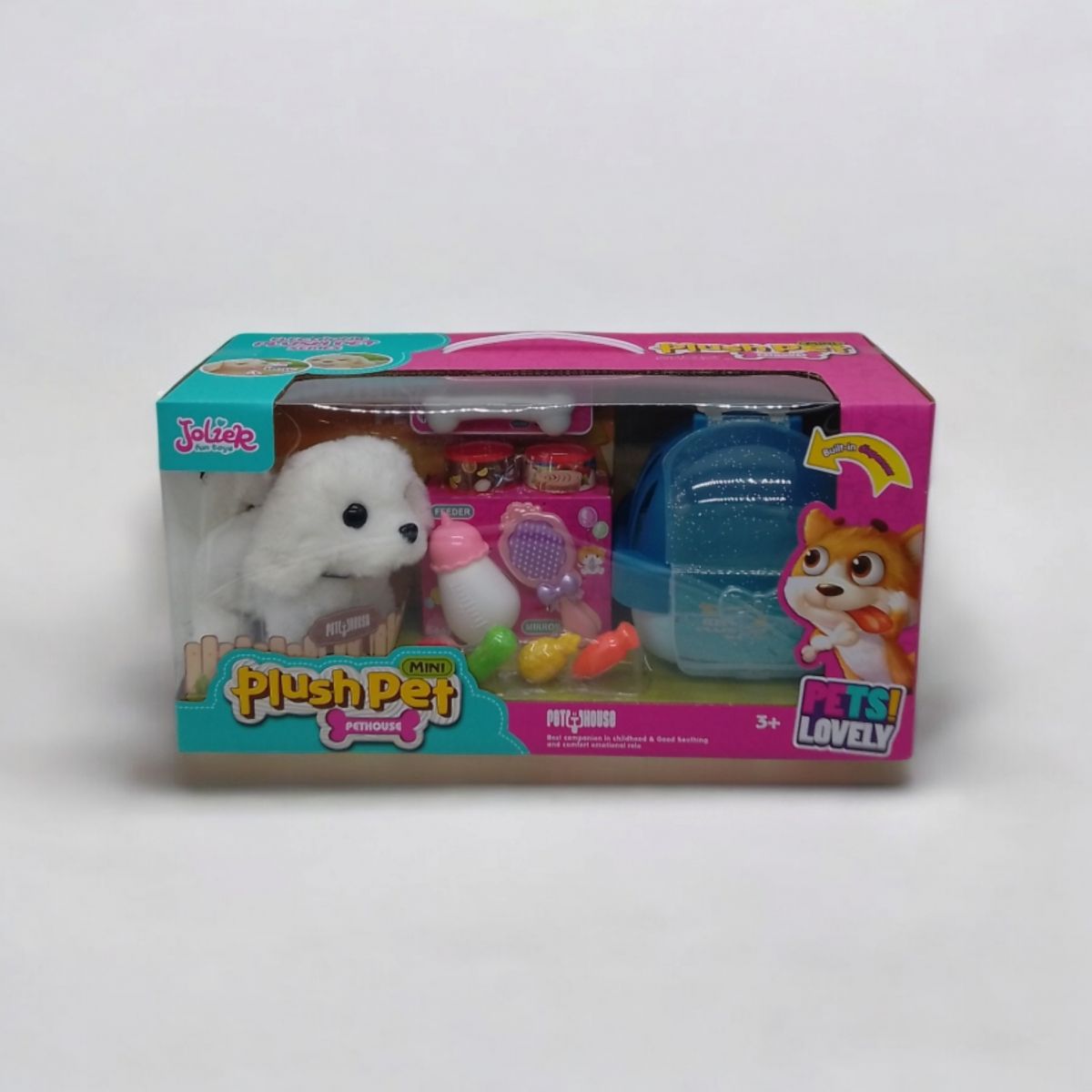 М'яка іграшка Улюбленць Plush Pet, с переноскою та аксесуарами, білий песик