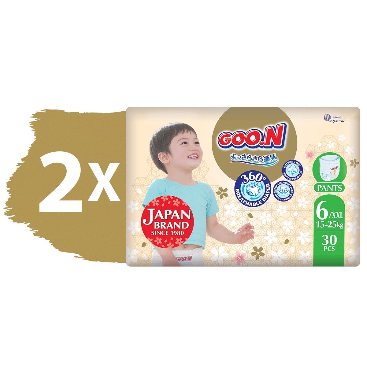 Трусики-подгузники GOO. N Premium Soft для детей  (размер 6(XXL), 15-25 kg, 60 шт. )