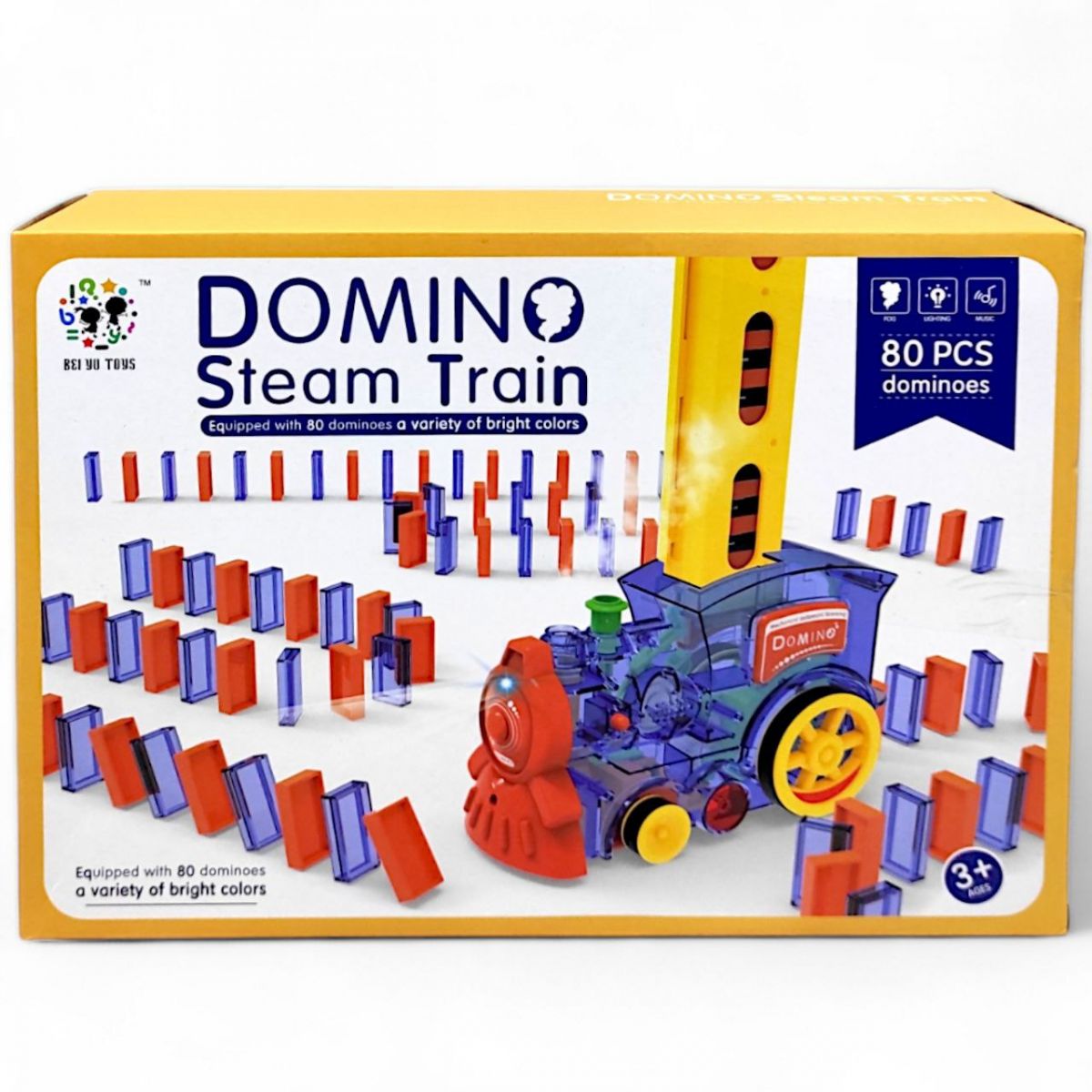 Потяг "Domino steam train" (підсвічування, парогенератор, викладає доміно)