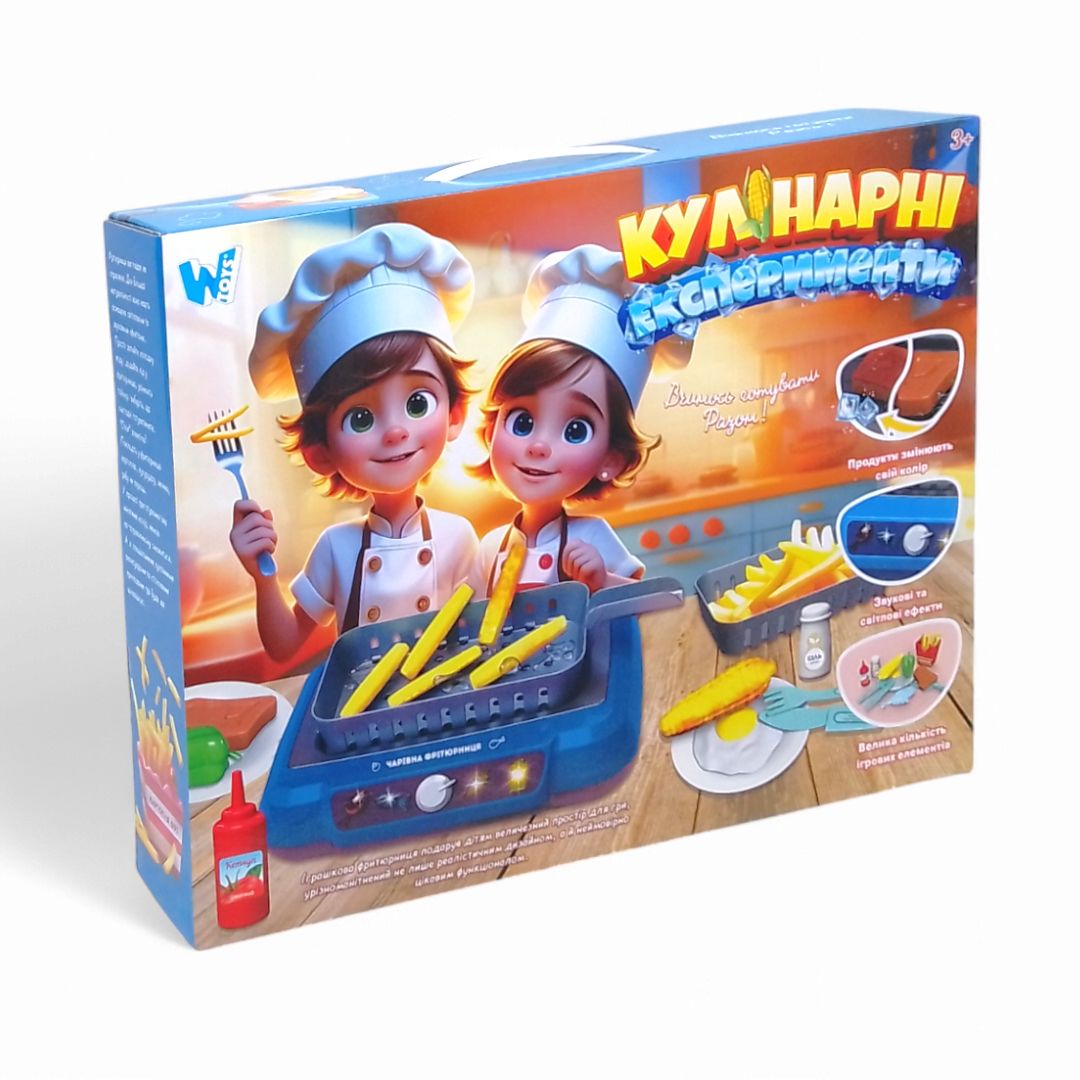 Кулінарні експерименти 41446 "WToys", підсвічування, звукові ефекти, 13 аксесуарів, продукти змінюють колір, кухонне начиння, в коробці