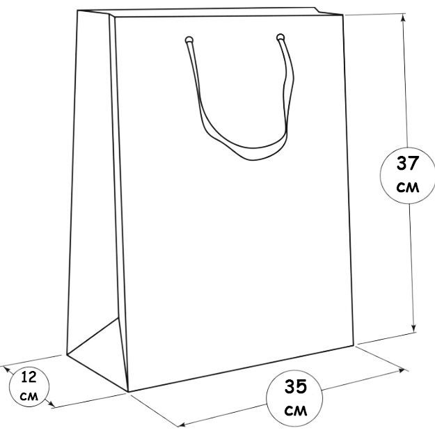 Пакет подарунковий, паперовий (35х37х12 см)