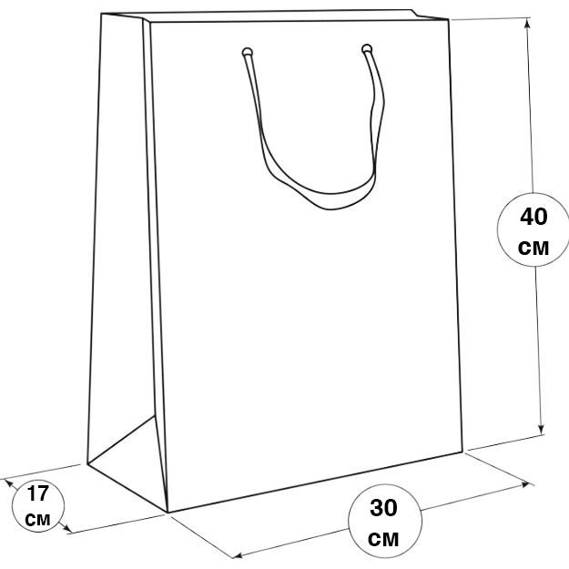 Пакет подарунковий з ручкам (30х40х17 см)