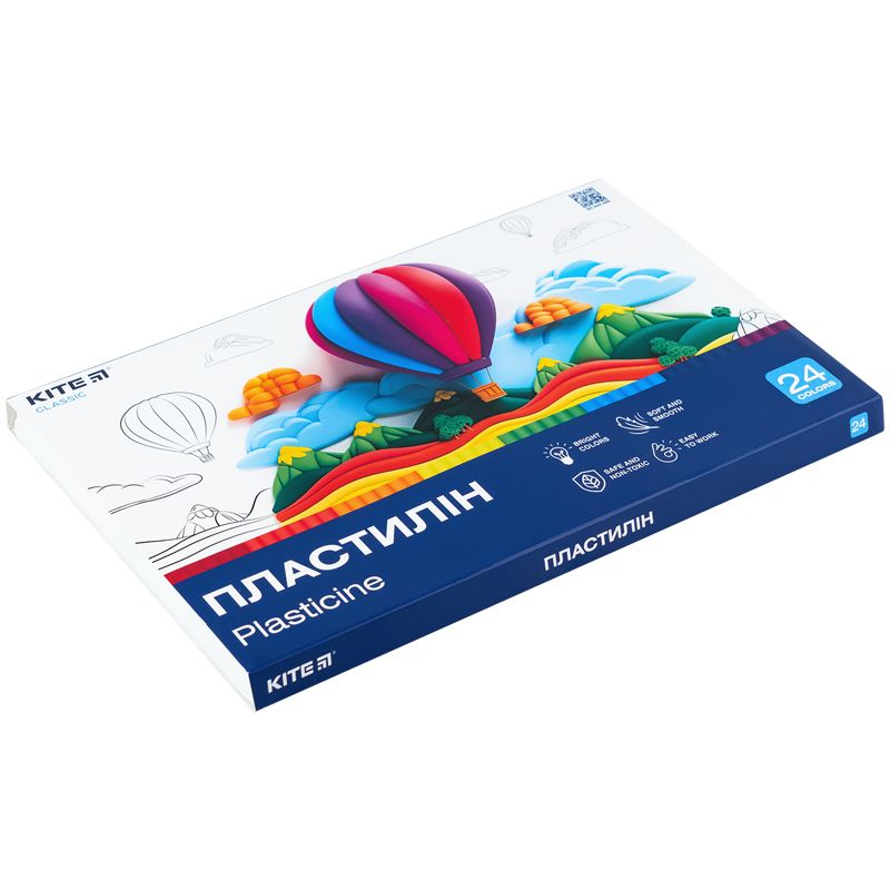 Пластилін, 24 кольори, 480 г.  Kite Classic