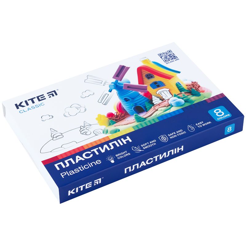 Пластилин, 8 цветов, 160 г.  Kite Classic