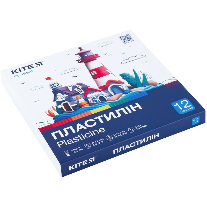 Пластилін, 12 кольорів, 240 г.  Kite Classic