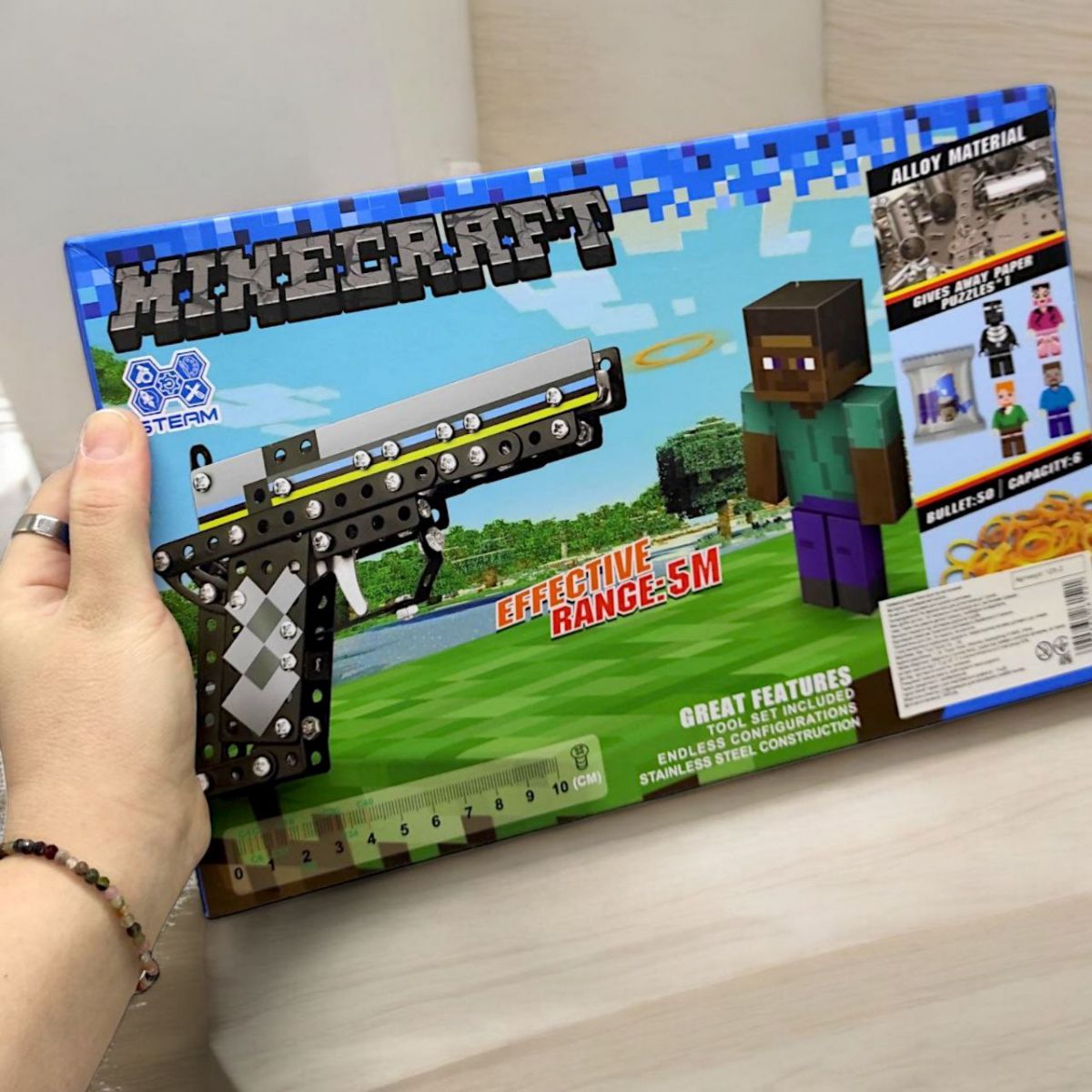 Конструктор металевий “Minecraft/Майнкрафт. Пістолет-гумкостріл” фото 2 Конструктор металевий “Minecraft/Майнкрафт. Пістолет-гумкостріл” фото 2