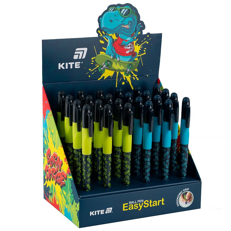 Ручка кулькова Kite EasyStart, Skate, синя Ручка кулькова Kite EasyStart, Skate, синя