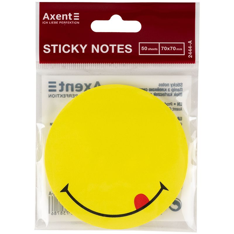 Блок паперу з клейким шаром, Smile, 70х70мм,50арк Блок паперу з клейким шаром, Smile, 70х70мм,50арк