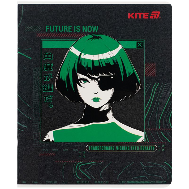 Зошит 24 арк. , кл. , гібр. лак + УФ лак, Kite Anime Зошит 24 арк. , кл. , гібр. лак + УФ лак, Kite Anime