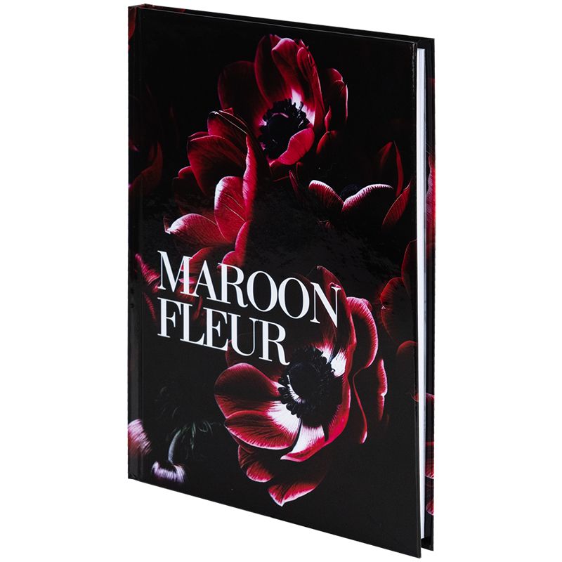 Книга записна тверда обкл. А5, 96 арк. , кліт. , Maroon fleur Книга записна тверда обкл. А5, 96 арк. , кліт. , Maroon fleur