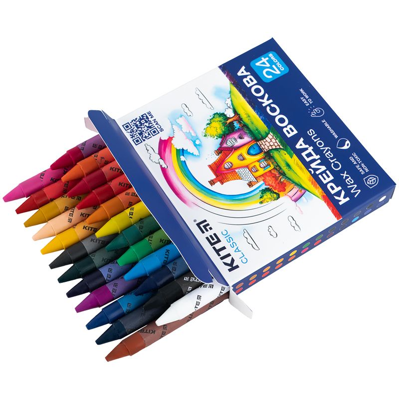 Крейда воскова, 24 кольори Kite Classic Крейда воскова, 24 кольори Kite Classic