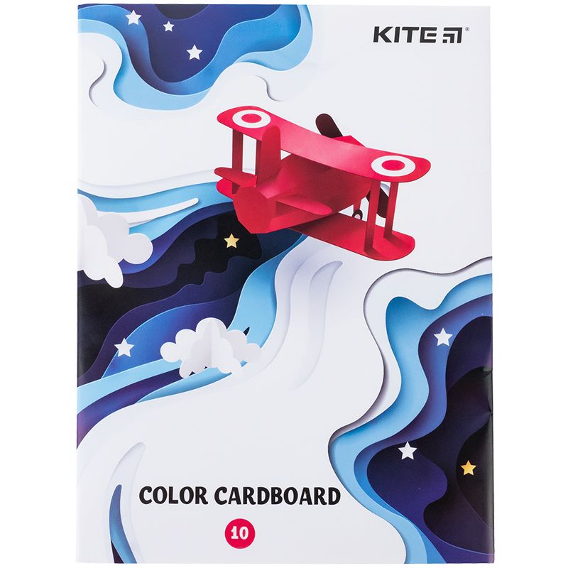 Картон кольоровий одностор. А5 (10арк/ 10кол), слайдер, Kite Картон кольоровий одностор. А5 (10арк/ 10кол), слайдер, Kite