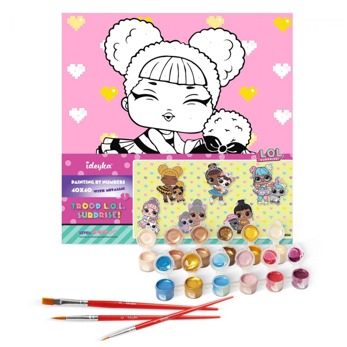 Картина за номерами "L. O. L. Surprise! TroopSurprise Queen Bee With Queen Pup" 40х40 см Картина за номерами "L. O. L. Surprise! TroopSurprise Queen Bee With Queen Pup" 40х40 см