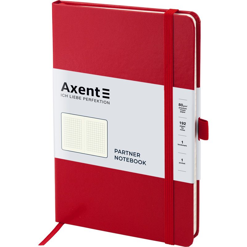 Книга записна Partner, 125*195, 96арк, кліт, черв Книга записна Partner, 125*195, 96арк, кліт, черв
