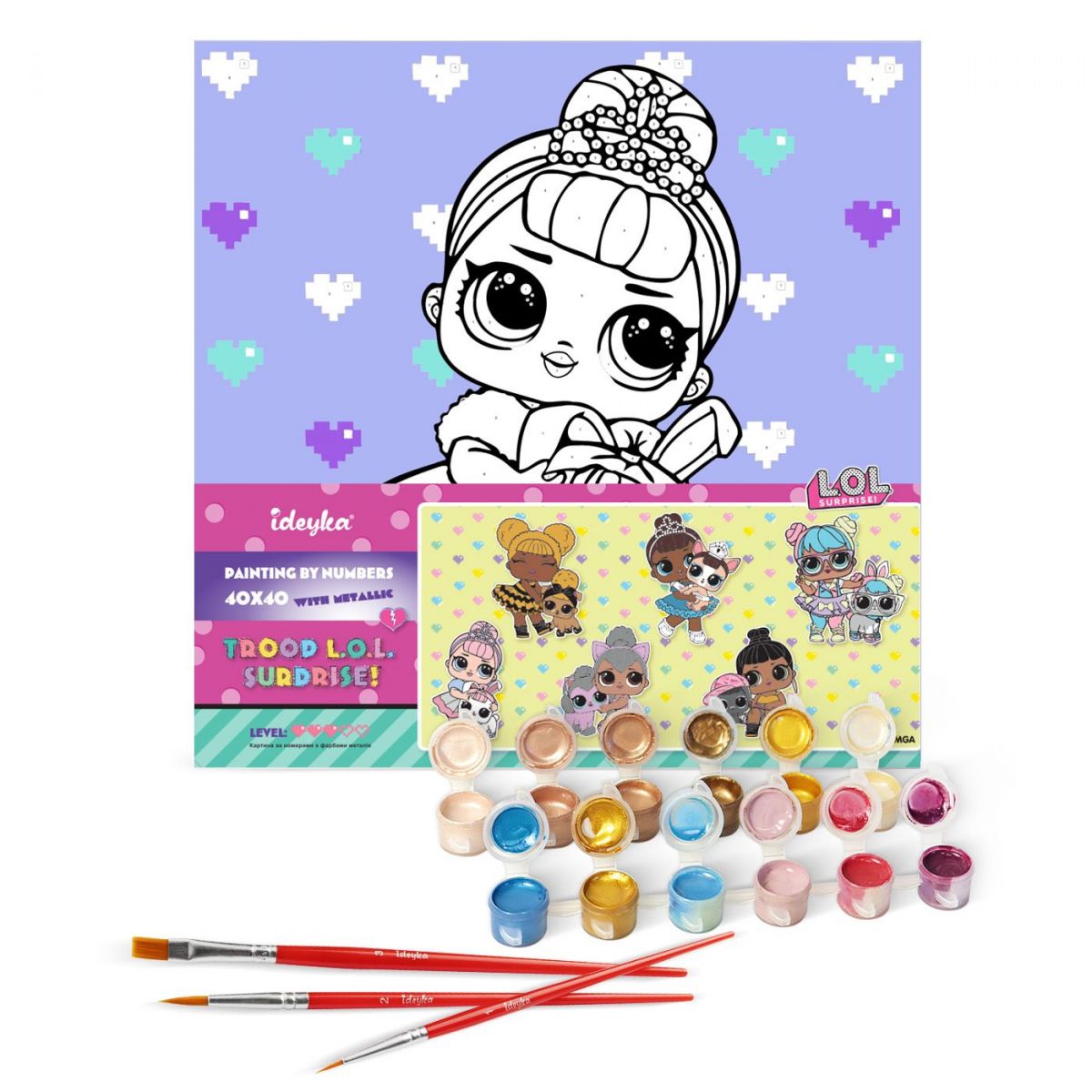 Картина за номерами "L. O. L. Surprise! TroopSurprise Crystal Queen With Crystal Bunny" 40х40 см Картина за номерами "L. O. L. Surprise! TroopSurprise Crystal Queen With Crystal Bunny" 40х40 см