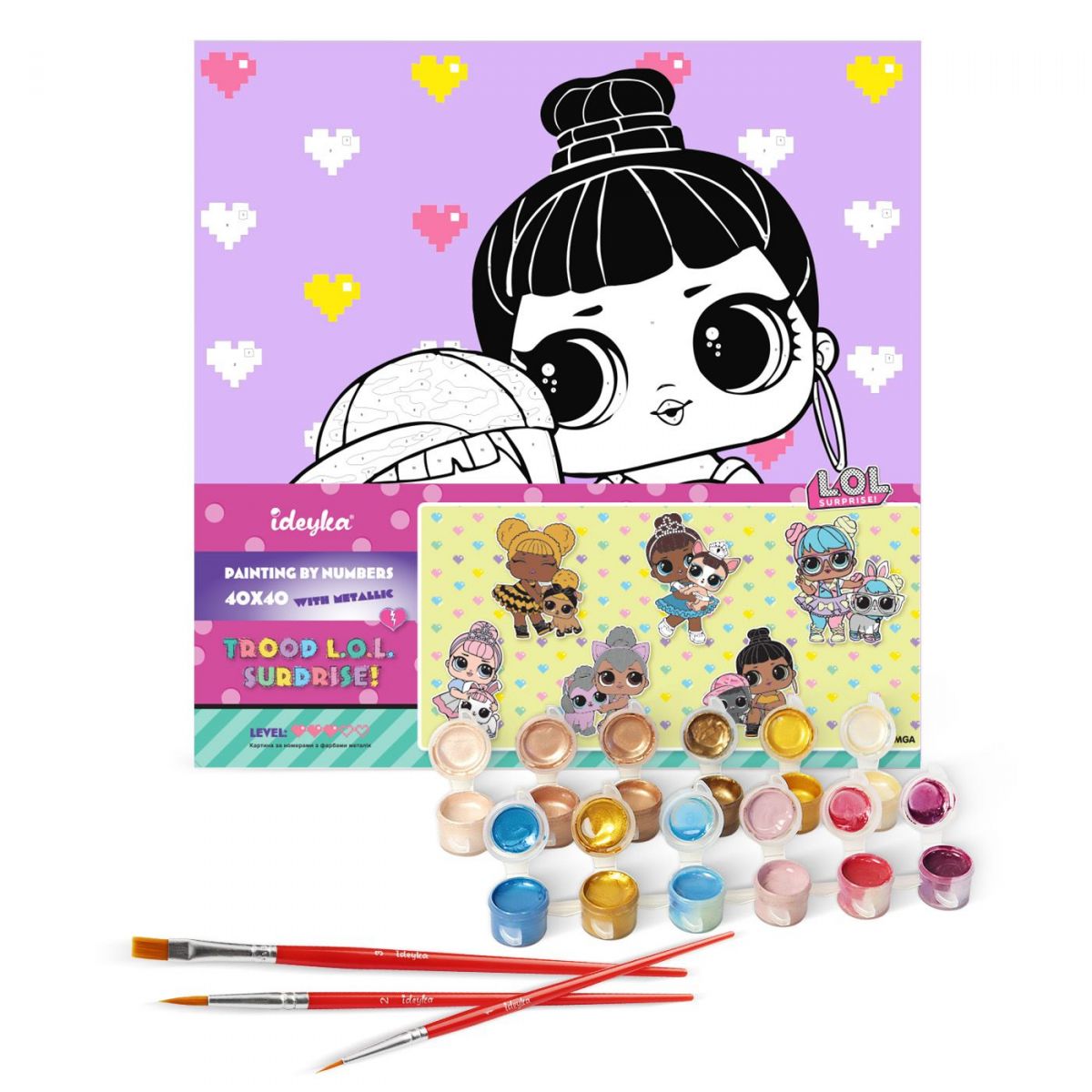 Картина за номерами "L. O. L. Surprise! TroopSurprise Honey Bun With Bunny Hun" 40х40 см Картина за номерами "L. O. L. Surprise! TroopSurprise Honey Bun With Bunny Hun" 40х40 см