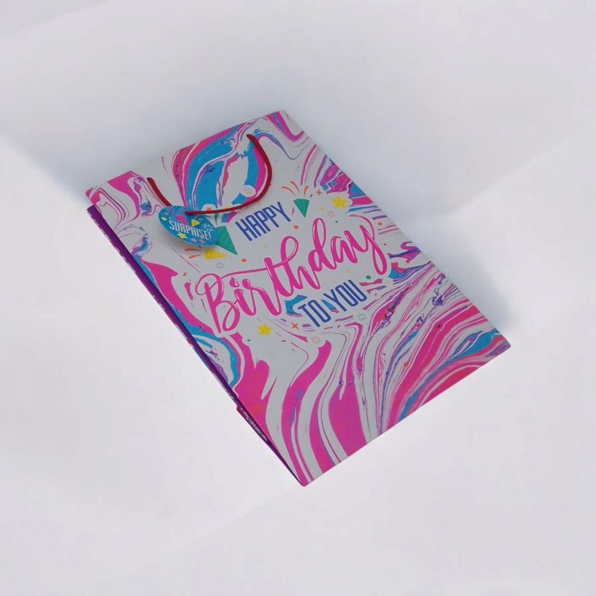 Пакет паперовий Happy Birthday з ручками 24х35х9 см NEON фото 2 Пакет паперовий Happy Birthday з ручками 24х35х9 см NEON фото 2