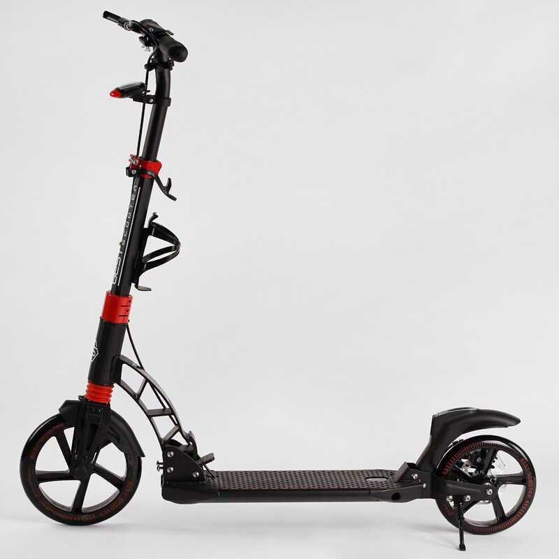 Самокат двоколісний "Best Scooter" гумовий килимок, ФАРА, переднє колесо PU 230 мм, заднє колесо 200 мм, 2 амортизатори, дискове гальмо фото 2 Самокат двоколісний "Best Scooter" гумовий килимок, ФАРА, переднє колесо PU 230 мм, заднє колесо 200 мм, 2 амортизатори, дискове гальмо фото 2