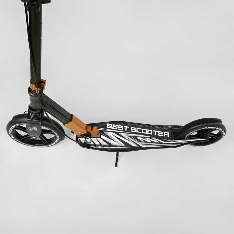 Самокат алюмінієвий "Best Scooter" (колеса PU, ФАРА, затискач керма, d передніх коліс - 230 мм, d задніх коліс 200мм, 1 амортизатор передній) фото 2 Самокат алюмінієвий "Best Scooter" (колеса PU, ФАРА, затискач керма, d передніх коліс - 230 мм, d задніх коліс 200мм, 1 амортизатор передній) фото 2