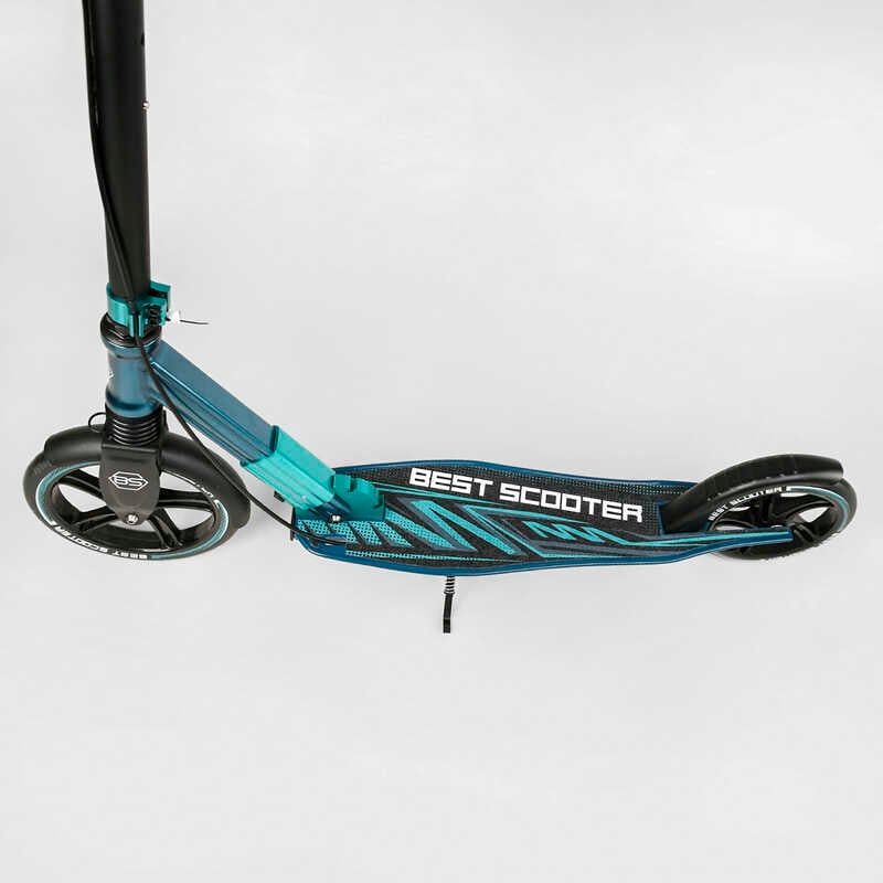 Самокат алюмінієвий "Best Scooter" (колеса PU, ФАРА, затискач керма, d передніх коліс - 230мм, d задніх коліс 200мм, 1 амортизатор передній) фото 2 Самокат алюмінієвий "Best Scooter" (колеса PU, ФАРА, затискач керма, d передніх коліс - 230мм, d задніх коліс 200мм, 1 амортизатор передній) фото 2