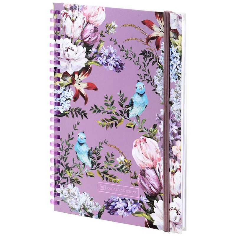 Блокнот на спіралі карт. обк. , А5,80 арк, кл. , OS, Blue birds фото 2 Блокнот на спіралі карт. обк. , А5,80 арк, кл. , OS, Blue birds фото 2