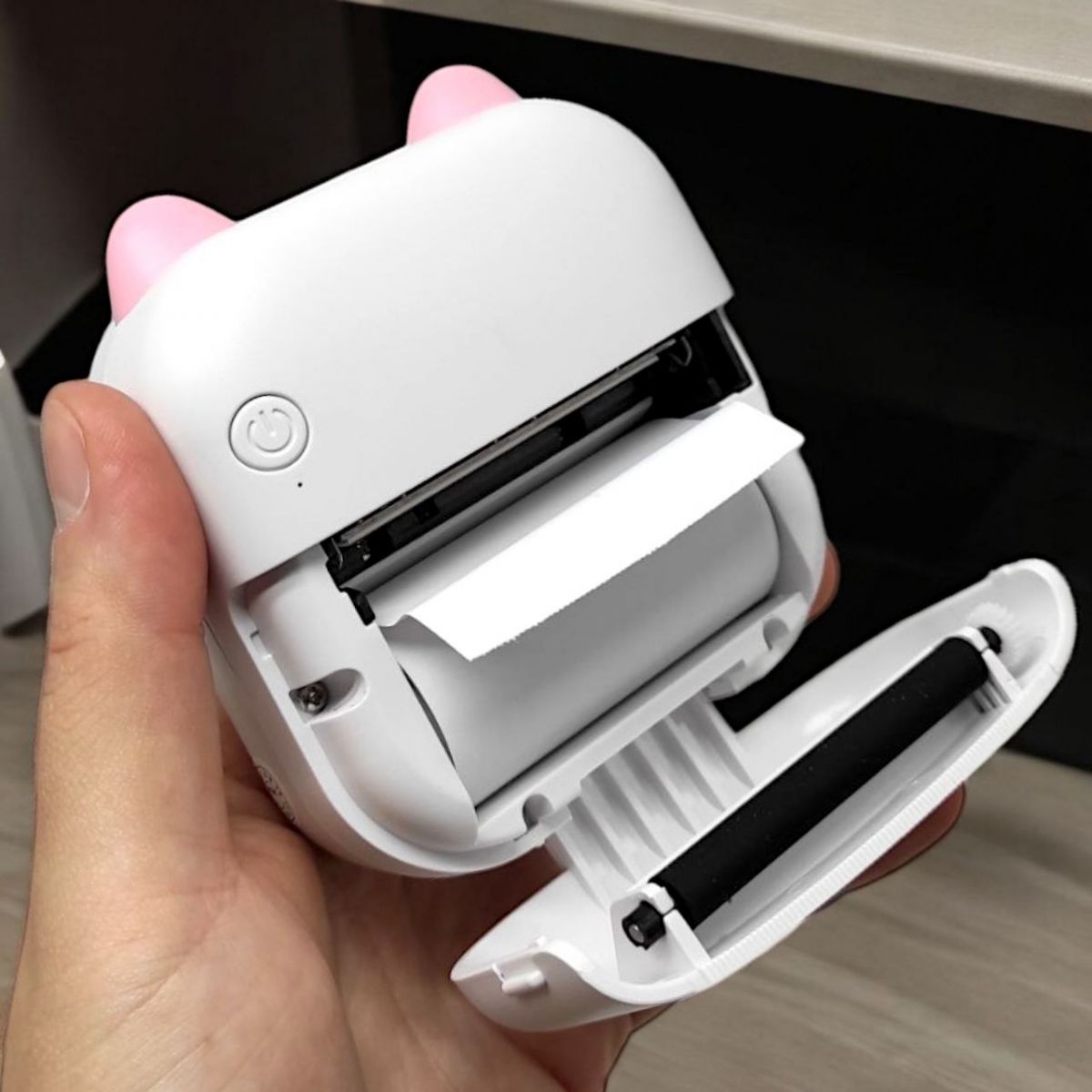 Термопринтер "Котик", черно-белый цвет печати, Bluetooth, USB-кабель, рулон термобумаги (голубой) фото 2 Термопринтер "Котик", черно-белый цвет печати, Bluetooth, USB-кабель, рулон термобумаги (голубой) фото 2