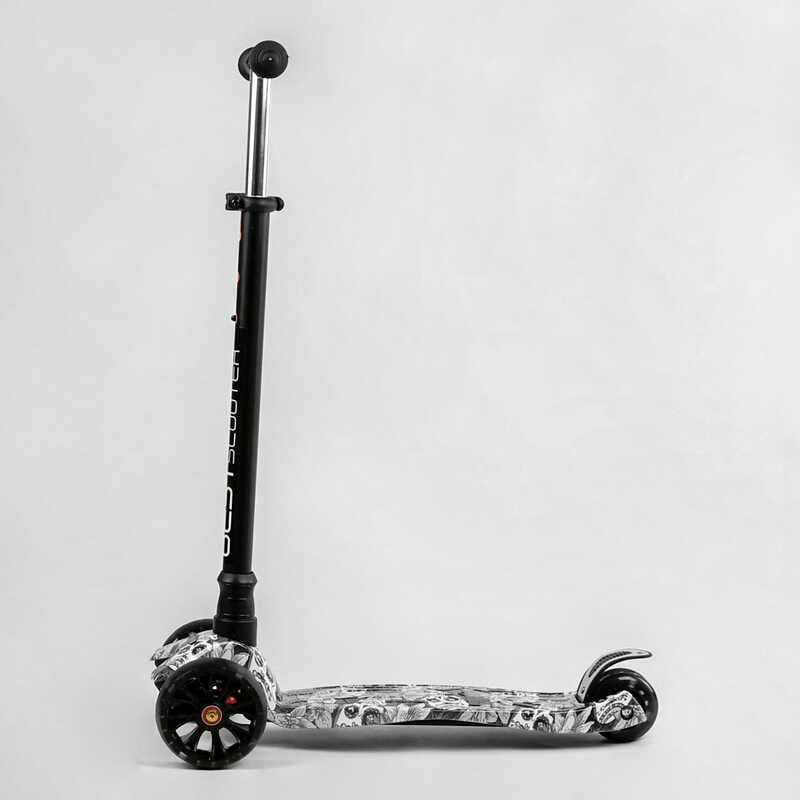 Самокат трехколесный "Best Scooter" (руль съемный, колеса PU со светом, передний 130х25 мм, задние сдвоенные 80х45 мм, в коробке)  фото 2
