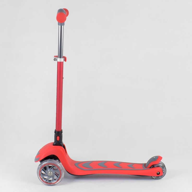 Самокат триколісний 92606 (4) Best Scooter, ЧЕРВОНИЙ, складне алюмінієве кермо, 4 колеса PU зі світлом, d = 12 см фото 2 Самокат триколісний 92606 (4) Best Scooter, ЧЕРВОНИЙ, складне алюмінієве кермо, 4 колеса PU зі світлом, d = 12 см фото 2