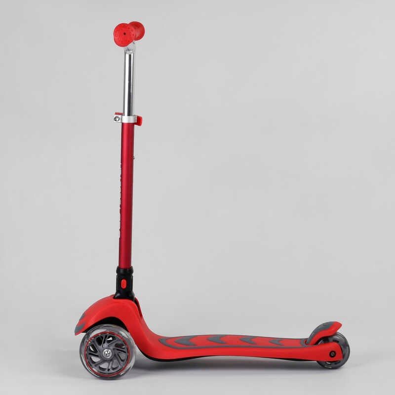 Самокат трехколесный Y-00325 (4) Best Scooter, КРАСНЫЙ, складной алюминиевый руль, 4 колеса PU со светом, d=12 см фото 2 Самокат трехколесный Y-00325 (4) Best Scooter, КРАСНЫЙ, складной алюминиевый руль, 4 колеса PU со светом, d=12 см фото 2