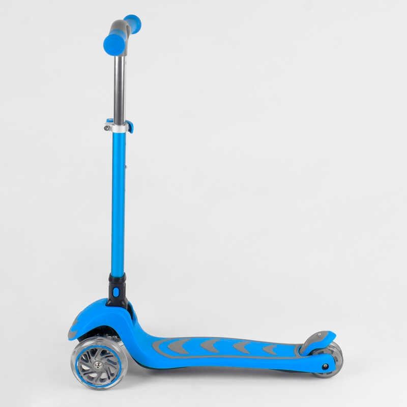 Самокат трехколесный 38603 (4) Best Scooter, ГОЛУБОЙ, складной алюминиевый руль, 4 колеса PU со светом, d=12 см фото 2 Самокат трехколесный 38603 (4) Best Scooter, ГОЛУБОЙ, складной алюминиевый руль, 4 колеса PU со светом, d=12 см фото 2