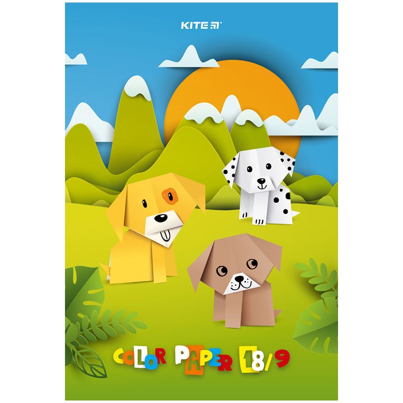 Папір кольоровий одностор.   А4 (18 арк/ 9 кол), скоба, Kite  фото 2