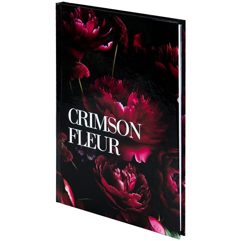 Книга записна тверда обкл.  А5, 96 арк. , кліт. , Crimson fleur  фото 2