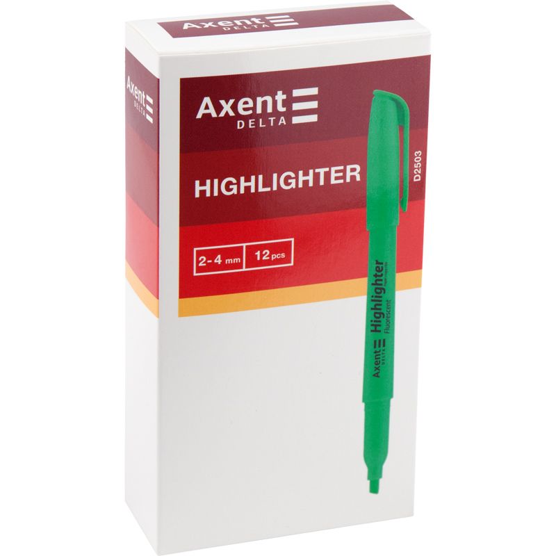 Маркер Highlighter D2503, 2-4 мм клиноп.  рожевий  фото 2