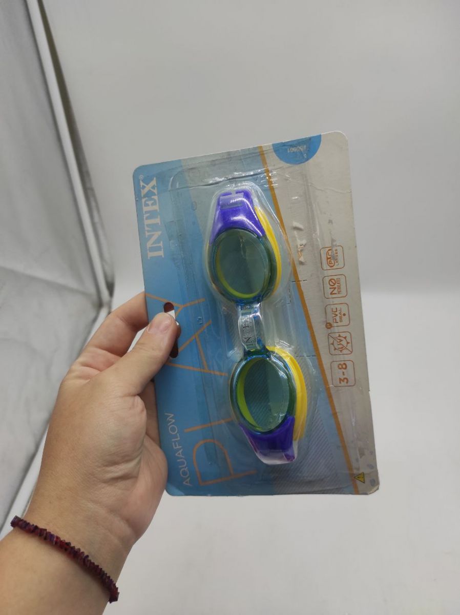 Уценка.  Окуляри для плавання "Junior Goggles" (сині) - Розклеєна упаковка  фото 2