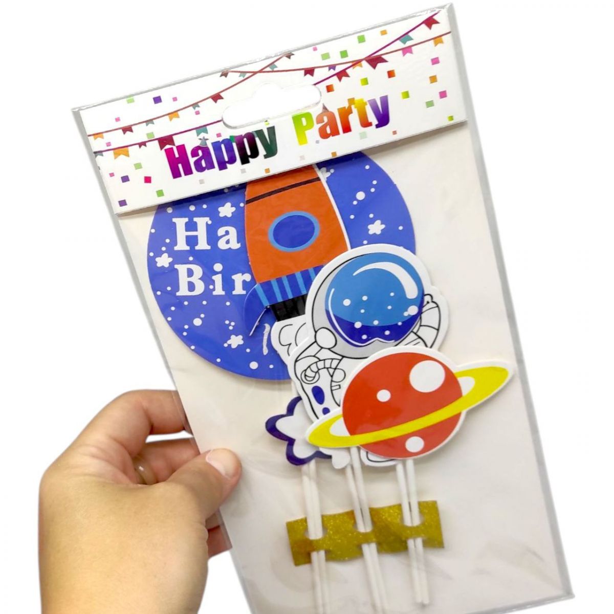 Топпер на торт Happy Birthday дитячий - КОСМОС  фото 2