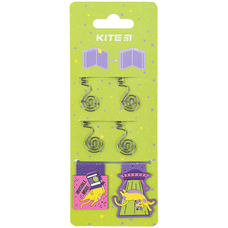 Набір магнітних закладок з фігурними скріпками Cat  фото 2 Набір магнітних закладок з фігурними скріпками Cat  фото 2