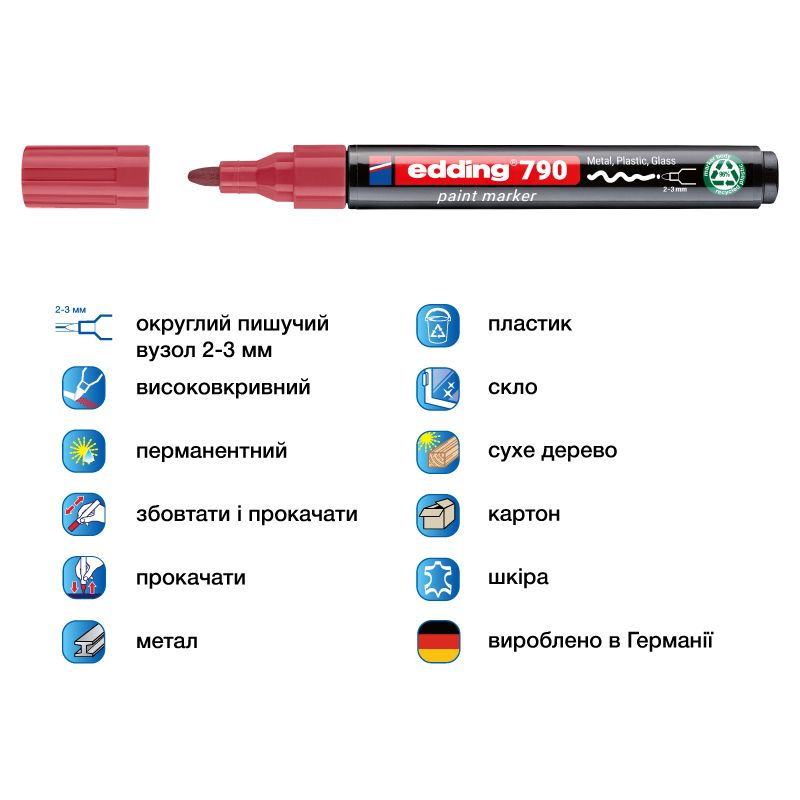 Маркер Paint e-790 2-3 мм круглий рожевий  фото 2