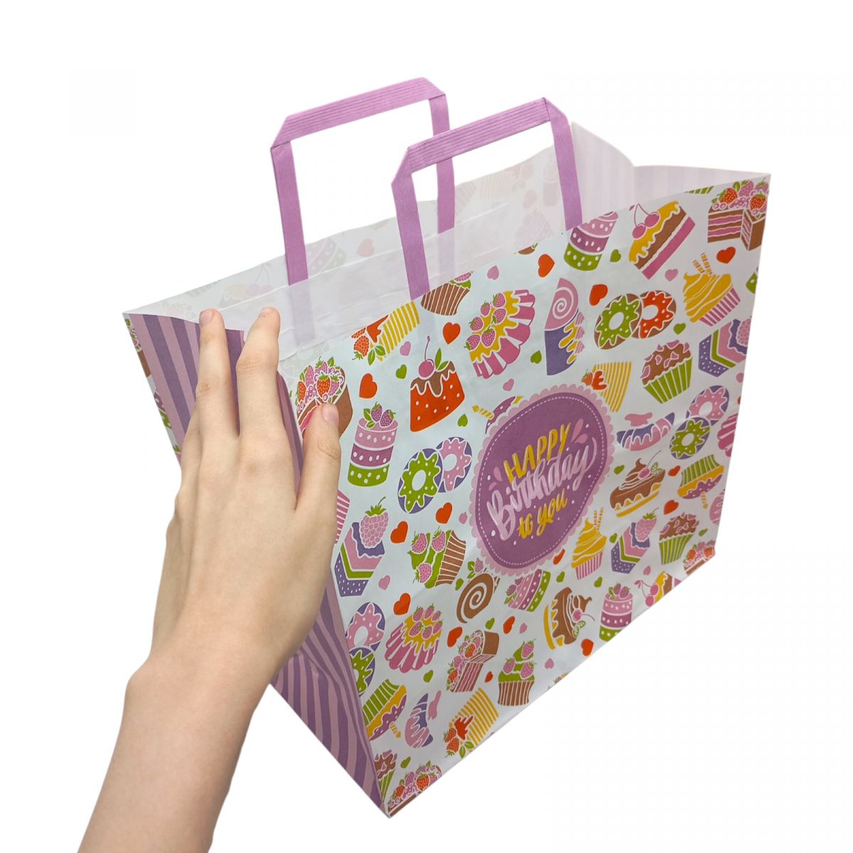 Пакет бумажный с ручками Крафт белый 32х15х30 см фото 2 Пакет бумажный с ручками Крафт белый 32х15х30 см фото 2