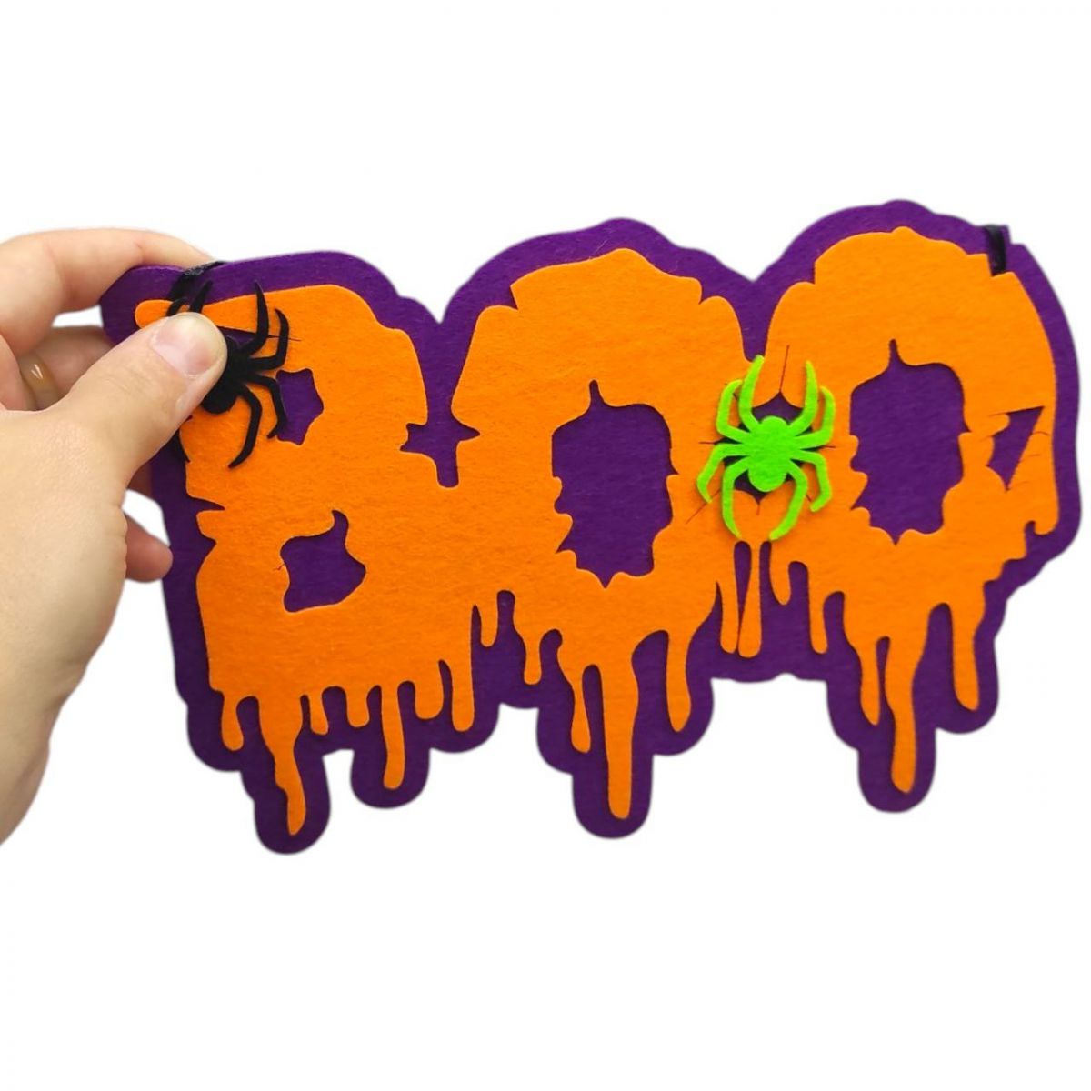 Декор з фетру BOO (ФІОЛЕТОВИЙ+ ПОМАРАНЧЕВИЙ)  фото 2