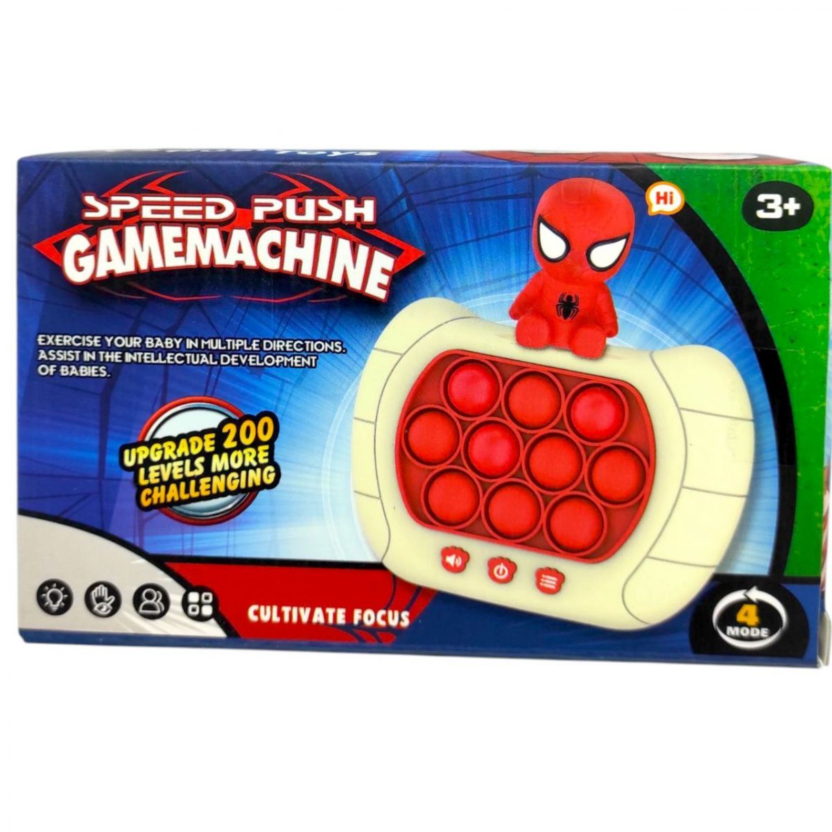 Електронна гра "Finger Press Pop-It Console" (фігурка героя, 4 режими, англ) фото 2 Електронна гра "Finger Press Pop-It Console" (фігурка героя, 4 режими, англ) фото 2