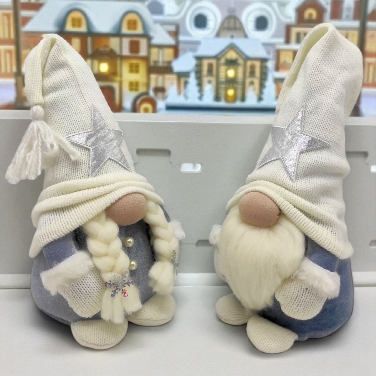 Мʼяка іграшка "Скандинавский гном", Hand Made (висота 28 см), (БІЛИЙ)  фото 2