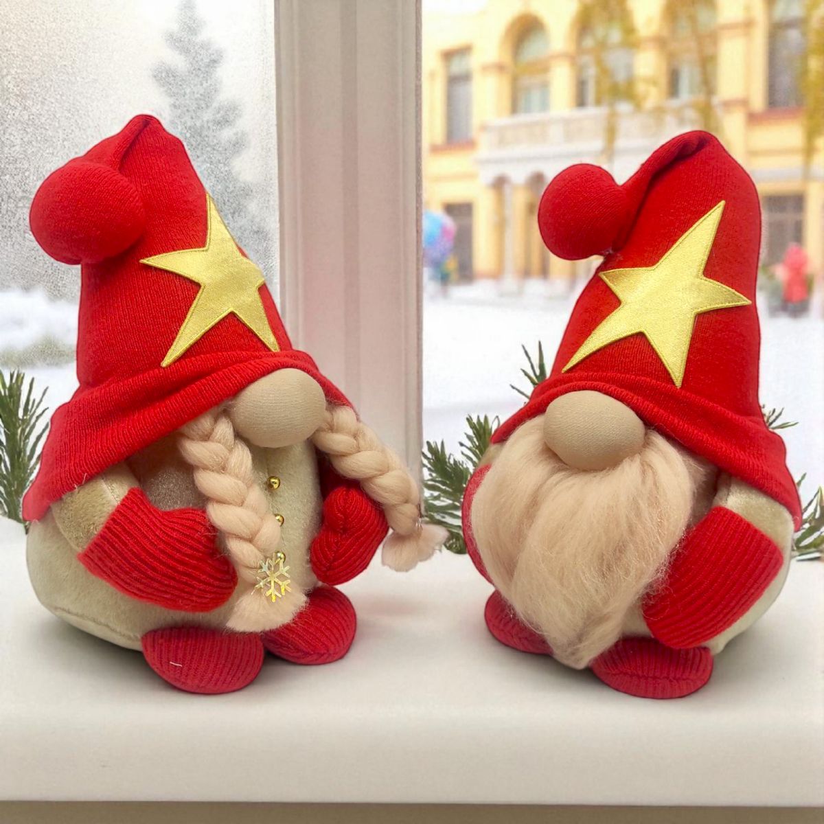 Мʼяка іграшка "Скандинавский гном", Hand Made (висота 26 см), (ЧЕРВОНИЙ)  фото 2