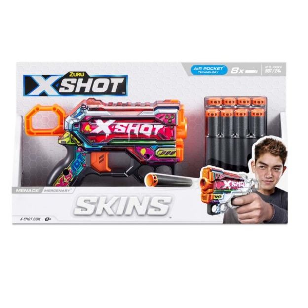 Швидкострільний бластер "X-SHOT Skins Menace Mercenary" (8 патронів) фото 2 Швидкострільний бластер "X-SHOT Skins Menace Mercenary" (8 патронів) фото 2